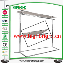 Stainless Steel Collapsible Garment Rail Rack with Tempering Glass Top